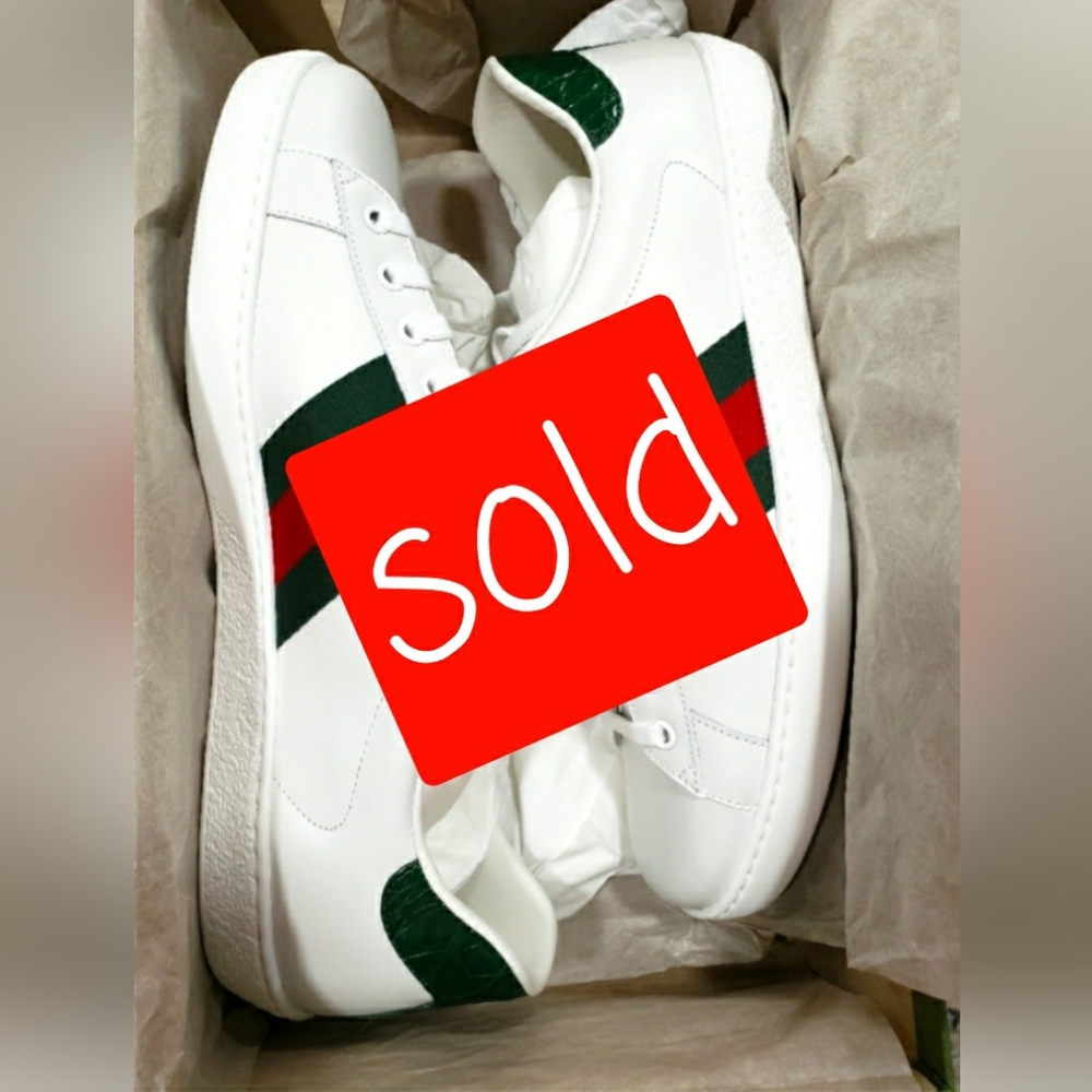 **SOLD **SOLDGucci Mens White Ace Shoes Gucci size 11.5 *READ DETAILS* Authentic - Picture 1 of 16